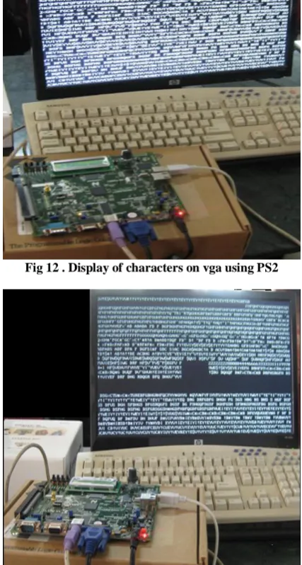 Fig 12 . Display of characters on vga using PS2 