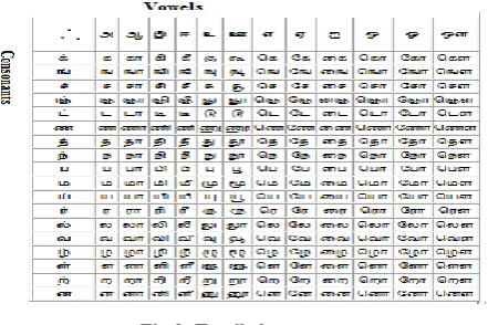 Fig 3: Tamil characters. 