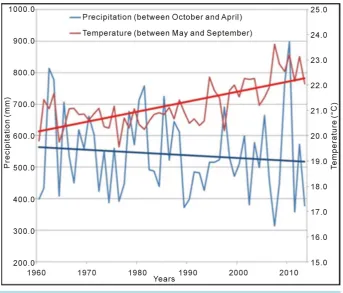 Figure 3. Temperature and precipitation trends of Göztepe station.                         