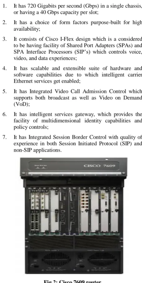 Fig 2: Cisco 7609 router 