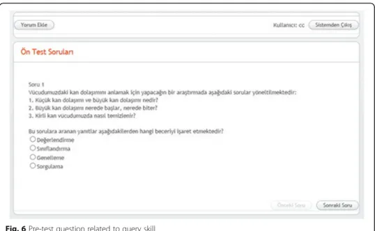 Fig. 6 Pre-test question related to query skill