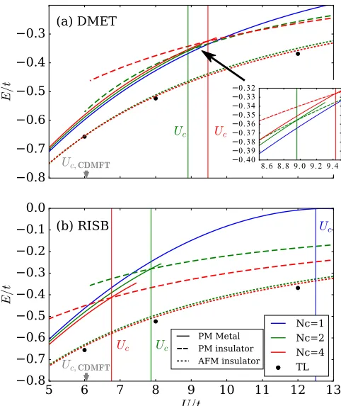 FIG. 6. Clusters with sizes (a) Nand (d)c = 1, (b) Nc = 2, (c) Nc = 4, Nc = 6, used in our simulation