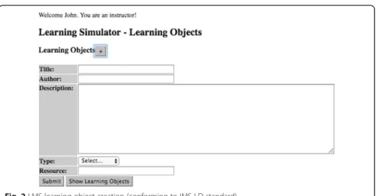 Fig. 2 LMS learning object creation (conforming to IMS-LD standard)