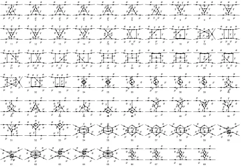 Figure 1. Two-loop diagrams contributing the QED NNLO amplitude for the µe-scattering