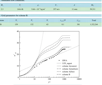 Table 2. Grid parameters for scheme B. 