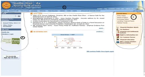 Fig 1: A Website with usual top and left layouts 
