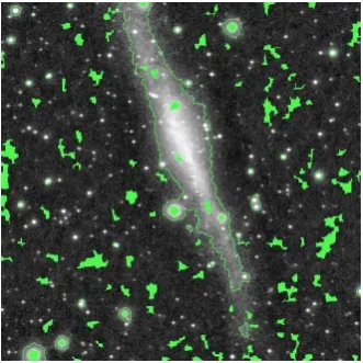 Fig 8: cleaning up and overlaying the perimeter on the original image. 