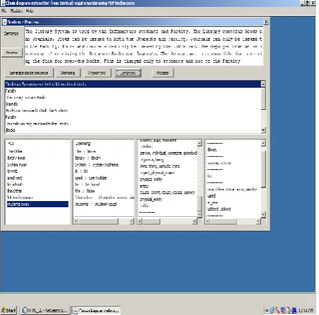 Fig. 2: Requirement Specification & Lexical Processing  GUI 