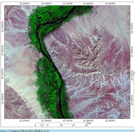 Figure 3. Lands at TM in 2011 (RGB 6, 4, 2).                                                                   