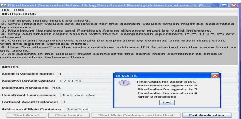 Figure 5. Agent D’s GUI screenshot in Test case 7