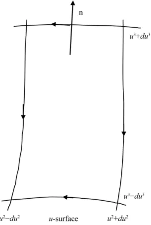 Figure 5. Rectangular region in u-coor- dinate surfaces. 
