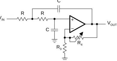 Table 16–1 lists the coefficients of a second-order filter for each filter type and gives theresistor ratios that adjust the Q.