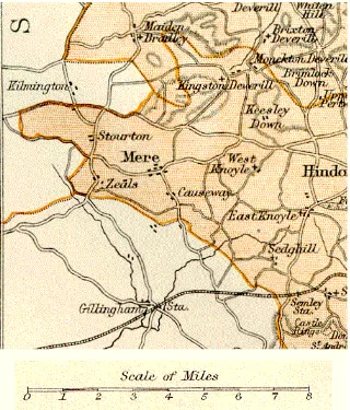 Figure 2-2: Map of part of Wiltshire from 1888 Encyclopaedia Britannica4 