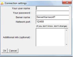 Fig 4:  Connection settings window for a particular user 