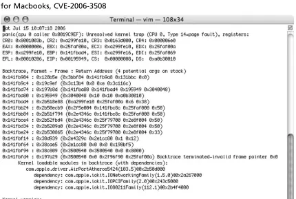 Figure 3.5 The Atheros-based Wi-Fi Vulnerability Is the Stock Apple Driver 