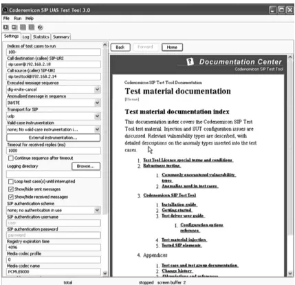 Figure 5.3 Codenomicon Test Tool