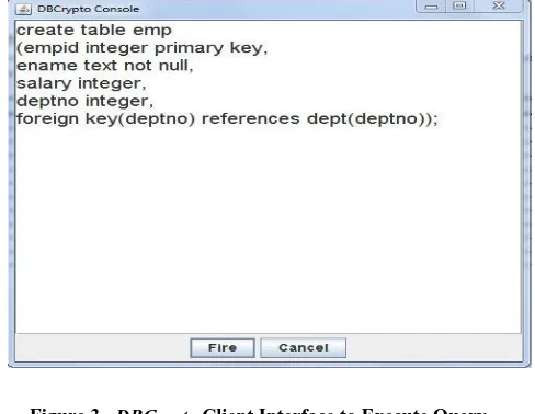 Figure 3.  DBCrypto Client Interface to Execute Query 