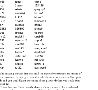 Table 1.1 Random Passwords