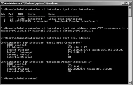 Figure 1.8 Setting an IP Address in Server Core