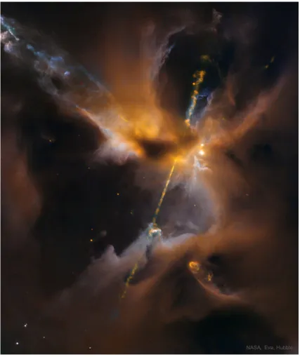 Figure 1.5: The highly collimated jets of the Herbig-Haro object HH24. These jetsare launched from an observed protostar