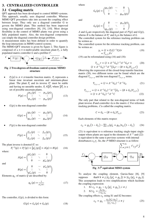 Fig  2 Two-degrees-of-freedom control system: MIMO structure 