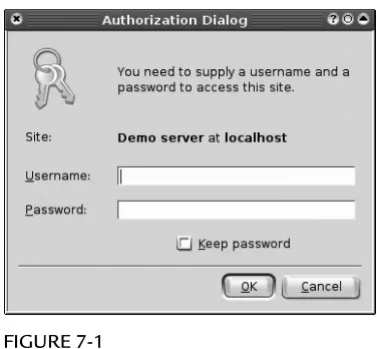 FIGURE 7-1Authentication dialog pop-up box