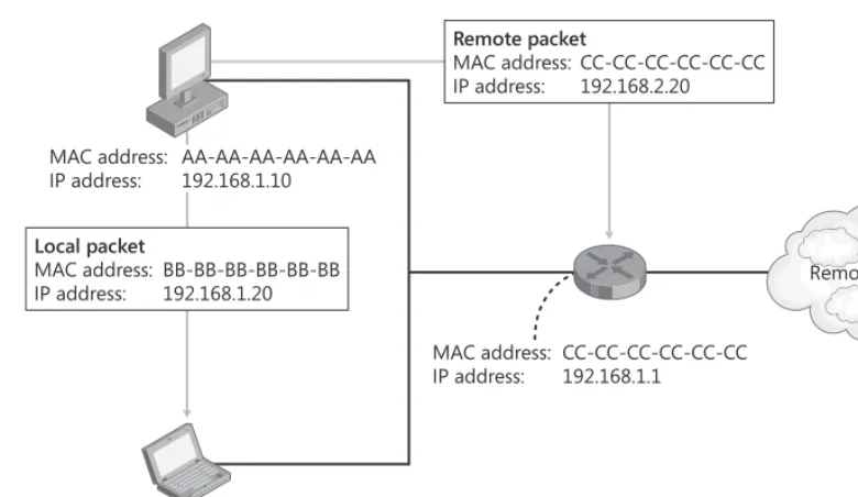 Figure 1-7Addressing at Layers 2 and 3