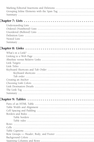 Table Width and Alignment ...............................................................................................103