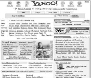 Figure 1-1: The Yahoo! home page. 