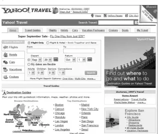 Figure 1-26: You can make all your reservations at Yahoo! Travel. 