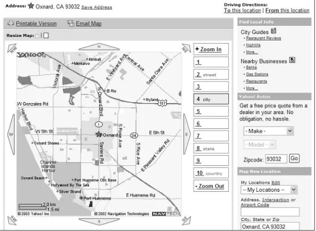 Figure 1-27: Map your destination at Yahoo! Maps. 