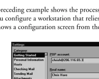 Figure 7.6Setup for a POP e-mail