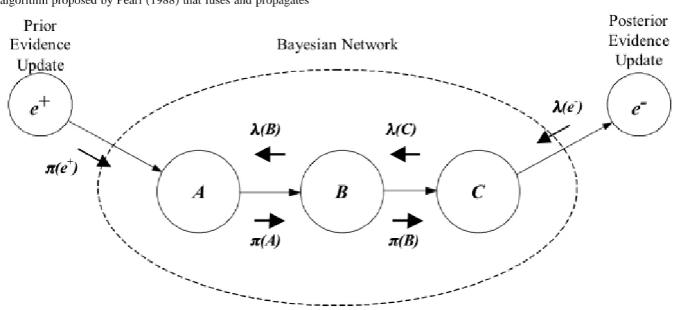 Figure 1 Graphical representation of Pearl's bi-directional propagation scheme 