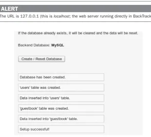 FIGURE 1.4Confirmation that the initial database setup completed successfully.