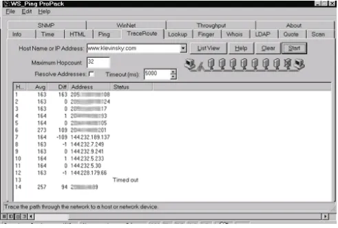 Figure 12-3. WS_Ping ProPack TraceRoute