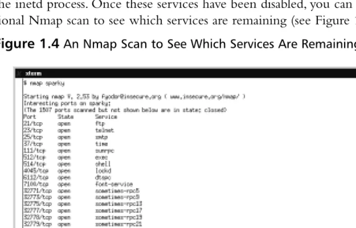 Figure 1.4 An Nmap Scan to See Which Services Are Remaining