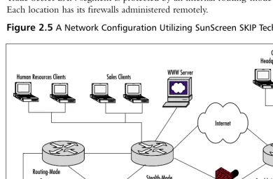 Figure 2.5 A Network Conﬁguration Utilizing SunScreen SKIP Technology