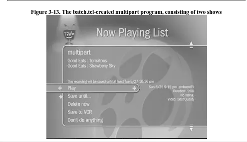 Figure 3-13. The batch.tcl-created multipart program, consisting of two shows