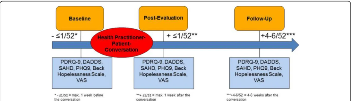 Fig. 3 Timeline of the quantitative evaluation of conversations on DD between palliative care patients and health practitioners