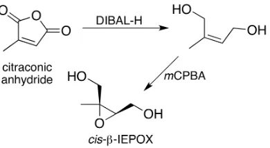 Figure 3.3: Steps in the synthesis of cis-β-IEPOX.