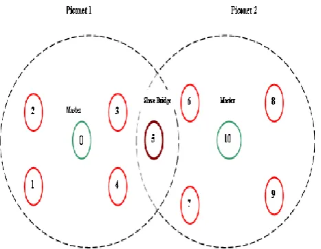 Figure 1: Overall view of the scatternet network 