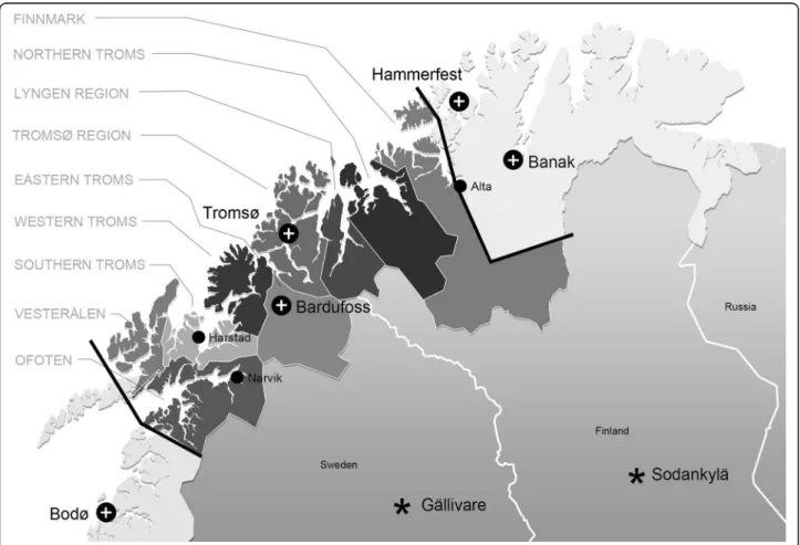 Table 1 shows the helicopter resources available for SAR in the area, and Fig. 1 shows the localisation of the bases, including the nearest resources in Sweden and Finland