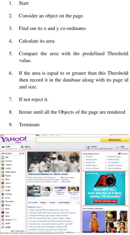 Figure 8. Webpage segments 