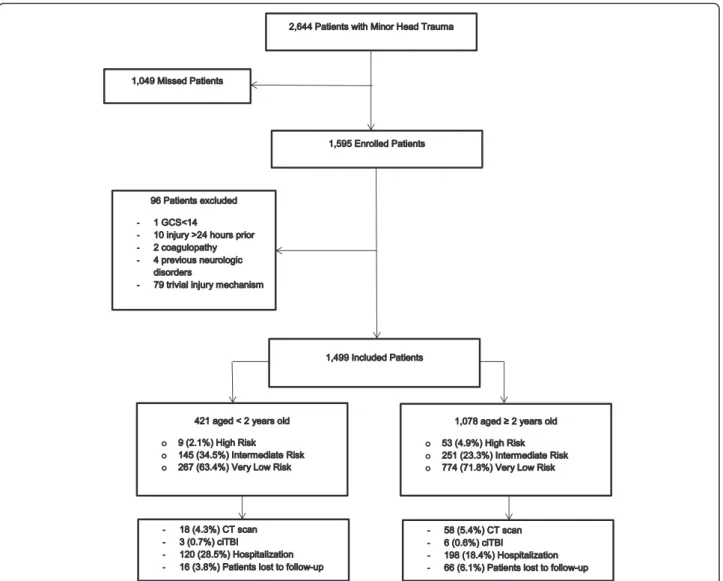 Fig. 2 Flow chart. GCS Glasgow Coma Scale, ciTBI clinically-important traumatic brain injury, CT computed tomography