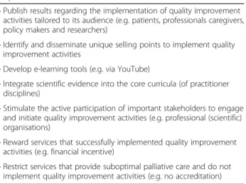 Table 3 Recommendations based on the strategies to facilitate implementation