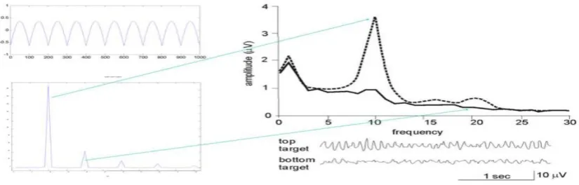 Figure 2 shows the temporal properties of mu rhythms. This figure is taken from BCI2000 system‘s informative site which gives a definitive study of mu rhythms, BCI2000 system, BCI2000 experimental setups, and directions to be followed during experiments