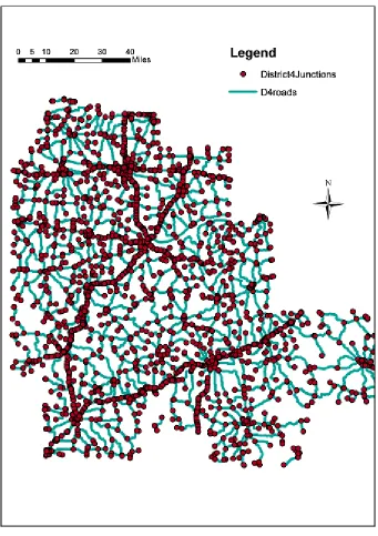 Figure 3.2 – Central District network with arcs and nodes