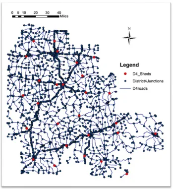 Figure 3.11 – Map with overnight locations 