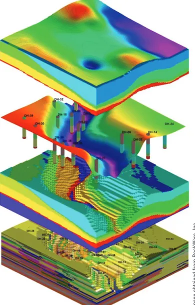 Figure 3-4. Discharge and elevation data from a hydraulic model can be shown on a digital terrain model developed from LiDAR data to 