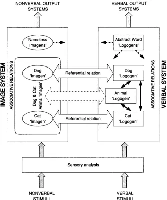 FIGURE 1.6 An adaptation of the dual-coding model of meaning. Examples are given of logogens and imagens that are known to the system
